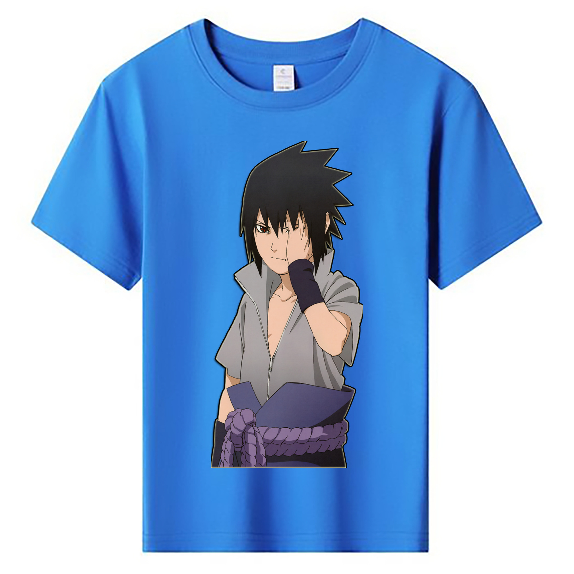 （画像用） NARUTO -ナルト- うちは サスケ Uchiha Sasuke 綿100％キッズTシャツ（フロントプリント）